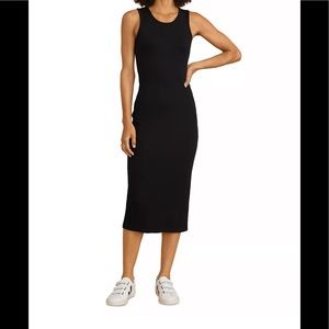 Marine Layer Lexi Rib Midi Dress in Black